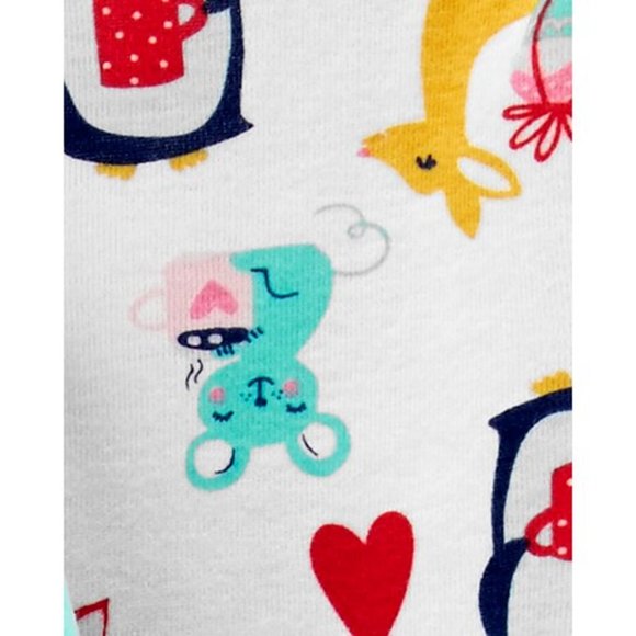 Girls Size 4 Carter's 4-Piece Penguin Snug Fit Pajamas Retail $44.00 - Picture 3 of 6